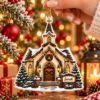 Picture of Personalized Church Christmas Ornament, Custom Name Christian Ornament, Religious Christmas Gift, Faith Keepsake, 2D Flat Holiday Decor