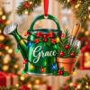 Picture of Personalized Gardener Christmas Ornament, Custom Name Watering Can Ornament, Gardening Lover Gift, Garden Christmas Decor, 2D Flat Keepsake