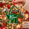 Picture of Personalized Gardener Christmas Ornament, Custom Name Watering Can Ornament, Gardening Lover Gift, Garden Christmas Decor, 2D Flat Keepsake