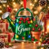 Picture of Personalized Gardener Christmas Ornament, Custom Name Watering Can Ornament, Gardening Lover Gift, Garden Christmas Decor, 2D Flat Keepsake