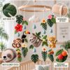 Picture of Jungle Safari Baby Mobile, Felt Crib Mobile with Sloth Monkey Leopard Animals, Tropical Nursery Decor,Handmade Baby Room Hanging,Shower Gift