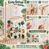 Picture of Jungle Safari Baby Mobile, Felt Crib Mobile with Sloth Monkey Leopard Animals, Tropical Nursery Decor,Handmade Baby Room Hanging,Shower Gift