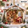 Picture of Personalized Book Lover Ornament, Custom Name Library Christmas Ornament, Reader Gift, Bookworm Keepsake, Cozy Reading 2D Flat Xmas Decor