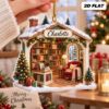 Picture of Personalized Book Lover Ornament, Custom Name Library Christmas Ornament, Reader Gift, Bookworm Keepsake, Cozy Reading 2D Flat Xmas Decor