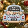 Picture of Personalized Just Married Ornament, Custom Wedding Car Christmas Ornament, Newlywed Couple Gift, First Christmas Married, 2D Flat Decor 2026