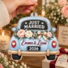 Picture of Personalized Just Married Ornament, Custom Wedding Car Christmas Ornament, Newlywed Couple Gift, First Christmas Married, 2D Flat Decor 2026