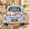 Picture of Personalized Just Married Ornament, Custom Wedding Car Christmas Ornament, Newlywed Couple Gift, First Christmas Married, 2D Flat Decor 2026