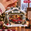 Picture of Personalized Garage Ornament, Custom Name Classic Car Christmas Ornament, Car Lover Gift, Mechanic Gift, 2D Flat Christmas Holiday Decor