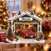 Picture of Personalized Garage Ornament, Custom Name Classic Car Christmas Ornament, Car Lover Gift, Mechanic Gift, 2D Flat Christmas Holiday Decor