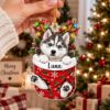 Picture of Personalized Husky Ornament, Custom Dog Name Christmas Ornament, Siberian Husky Puppy Gift, Pet Stocking Keepsake, 2D Flat Christmas Decor
