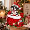 Picture of Personalized Boston Terrier Ornament, Custom Dog Name Christmas Ornament, Boston Terrier Gift, Pet Christmas Keepsake, 2D Flat Xmas Decor