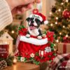 Picture of Personalized Boston Terrier Ornament, Custom Dog Name Christmas Ornament, Boston Terrier Gift, Pet Christmas Keepsake, 2D Flat Xmas Decor