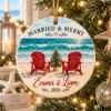 Picture of Personalized Married & Merry Ornament, Custom Couple Names Christmas Ornament, Beach Wedding Gift, Newlywed Wedding Coastal Keepsake 2026