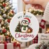 Picture of Personalized Baby First Christmas Ornament, Custom Name Penguin Ornament, My First Christmas Keepsake, Newborn Baby Gift, 2D Flat Decor 2026