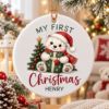 Picture of Personalized Baby First Christmas Ornament, Custom Name Polar Bear Ornament, Newborn Christmas Gift, Baby Keepsake, 2D Flat Decor 2026