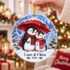 Picture of Personalized Penguin Couple Christmas Ornament, Custom Names 2026, Cute Winter Ornament, Romantic Couple Gift, Romantic Holiday Keepsake