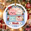 Picture of Personalized Squishy Christmas Ornament, Custom Name 2026, Cute Kawaii Animal Ornament,Baby First Christmas Gift, 2D Flat Christmas Keepsake