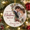 Picture of Personalized First Christmas Married Ornament 2026, Custom Photo Wedding Ornament, Newlywed Couple Christmas Gift, Husband Wife Keepsake