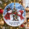 Picture of Personalized Snowman Couple Ornament 2026, Custom Christmas Ornament, Snowman Family Keepsake, Couple Name Ornament, Christmas Tree Gift
