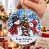 Picture of Personalized Snowman Couple Ornament 2026, Custom Christmas Ornament, Snowman Family Keepsake, Couple Name Ornament, Christmas Tree Gift