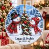 Picture of Personalized Snowman Couple Ornament 2026, Custom Christmas Ornament, Snowman Family Keepsake, Couple Name Ornament, Christmas Tree Gift