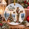 Picture of Personalized Family Christ Jesus Christmas Ornament, Christian Cross Christmas Decor, Religious Christmas Family Keepsake Gift Ornament