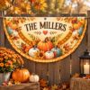 Picture of Personalized Thanksgiving Family Flag, Custom Fall Porch Decor, Pumpkin Harvest Garden Flag, Autumn Outdoor Hanging Sign, Thanksgiving Gift