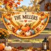 Picture of Personalized Thanksgiving Family Flag, Custom Fall Porch Decor, Pumpkin Harvest Garden Flag, Autumn Outdoor Hanging Sign, Thanksgiving Gift
