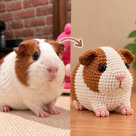 Picture of Custom Your Pet Crochet Doll From Photo, Personalized Guinea Pig Plush, Custom Small Animal Replica, Handmade Pet Keepsake Gift