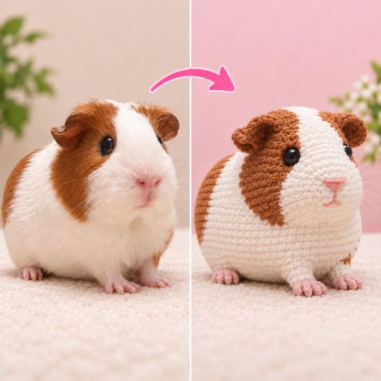 Picture of Custom Your Pet Crochet Doll From Photo, Personalized Guinea Pig Plush, Custom Small Animal Replica, Handmade Pet Keepsake Gift