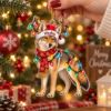 Picture of Personalized Coyote Christmas Ornament, Custom Name Coyote Ornament, Wildlife Lover Gift, Woodland Animal Holiday Keepsake, 2D Flat Ornament