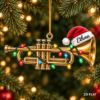 Picture of Personalized Trumpet Christmas Ornament, Custom Name Trumpet Player Gift, Musician Band Student Holiday Keepsake, 2D Flat Christmas Decor