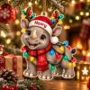 Picture of Personalized Rhino Christmas Ornament, Custom Name Rhinoceros Ornament, Rhino Lover Gift, Wildlife Christmas Keepsake, 2D Flat Decor 2026