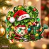Picture of Personalized Plant Lover Christmas Ornament, Custom Name Gardener Gift, Monstera Houseplant Ornament, Gardening Holiday Keepsake 2D Flat