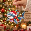Picture of Personalized Shark Christmas Ornament, Custom Name Shark Lover Gift, Ocean Animal Holiday Keepsake, Kids Christmas Decor, 2D Flat Gift 2026