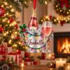 Picture of Personalized Champagne Christmas Ornament, Custom Name Wine Lover Gift, Champagne Bucket Ornament, Sparkling Wine Holiday Keepsake 2D Flat