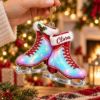 Picture of Personalized Ice Skating Christmas Ornament, Custom Name Figure Skater Gift, Ice Skate Ornament, Skating Holiday Keepsake, 2D Flat Ornament