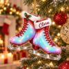 Picture of Personalized Ice Skating Christmas Ornament, Custom Name Figure Skater Gift, Ice Skate Ornament, Skating Holiday Keepsake, 2D Flat Ornament