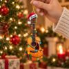 Picture of Personalized Guitar Christmas Ornament, Custom Name Acoustic Guitar Ornament, Musician Gift, Guitar Player Holiday Keepsake 2D Flat 2026