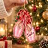 Picture of Personalized Ballet Shoes Christmas Ornament, Custom Name Ballerina Gift, Dance Recital Keepsake, Dancer Holiday Ornament, 2D Flat Keepsake