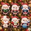 Picture of Personalized Santa Christmas Ornament, Custom Name Santa Gift, Teacher Gamer Baker Reader Travel Ornament, 2D Flat Xmas Holiday Keepsake
