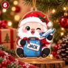 Picture of Personalized Santa Christmas Ornament, Custom Name Santa Gift, Teacher Gamer Baker Reader Travel Ornament, 2D Flat Xmas Holiday Keepsake