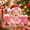 Picture of Personalized Baby Photo Christmas Ornament 2026, Custom Name First Christmas Keepsake, Reindeer Angel Christmas Bunny Snowman Ballerina Gift