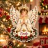 Picture of Personalized Angel Christmas Ornament, Custom Name Guardian Angel Ornament, Christian Christmas Gift, Religious Holiday 2D Flat Keepsake