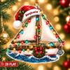 Picture of Personalized Sailboat Christmas Ornament, Custom Name Sailing Boat Ornament, Sailor Gift, Nautical Holiday Keepsake, 2D Flat Christmas Decor