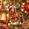 Picture of Personalized Horse Christmas Ornament, Custom Name Horse Lover Gift, Equestrian Christmas Decor, Cowgirl Rider Keepsake, 2D Flat Ornament