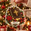 Picture of Personalized Bible Christmas Ornament, Custom Name Christian Gift, Religious Faith Ornament, Bible Lover Holiday Keepsake, 2D Flat Decor