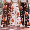 Picture of Custom Basketball Wide Leg Pants for Women, Personalized Name and Number Game Day Pants, Pink Bow Basketball Print, Player Gift Basketball
