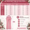 Picture of Custom Baseball Wide Leg Pants for Women, Personalized Name and Number Game Day Pants, Blue Bow Baseball Print, Baseball Player Gift Pant