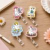 Picture of Funny Goose Badge Reel, Cute Acrylic ID Holder, Silly Animal Badge Clip, Nurse Teacher Office Gift, Goofy Goose Gift, Custom Badge Reel